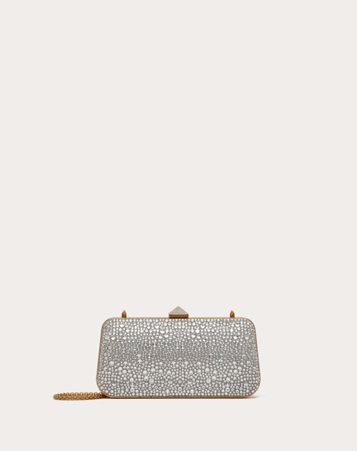 Valentino Garavani - Carry Secrets Rhinestone Minaudiere - Crystal - Woman - Clutches