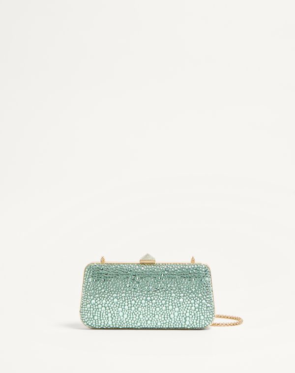 Valentino Garavani Carry Secrets Rhinestone Minaudiere Woman Crysolite Uni In Crysolite