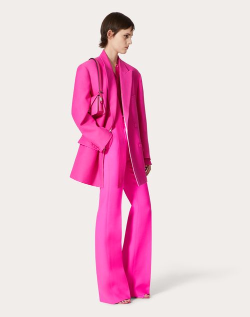 Valentino - Pantalon En Crêpe Couture - Pink Pp - Femme - Shelve - Pap Pink Pp