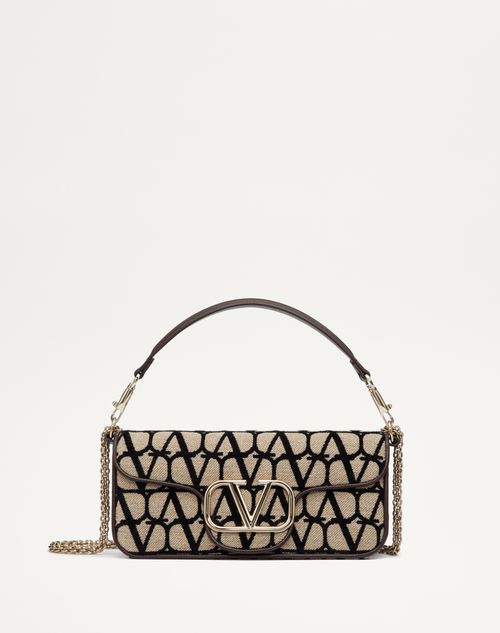 Valentino Garavani - Valentino Garavani Locò Toile Iconographe Shoulder Bag - Beige/black - Woman - Winter Shop