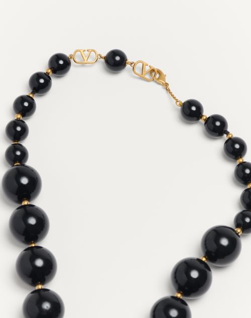 Valentino Garavani - Coeur Royal Necklace In Metal, Resin, Enamel And Swarovski® Crystals - Black/multicolour - Woman - Fashion Jewelry