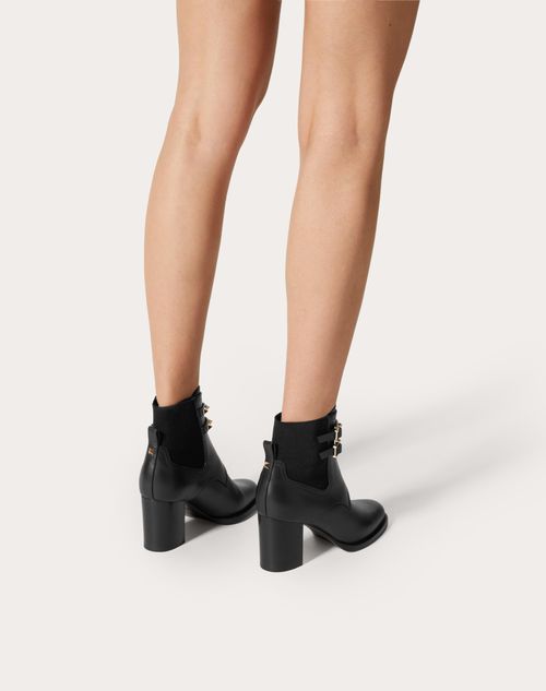 Valentino Garavani - Rockstud Calfskin Ankle Boot 70 Mm - Black - Woman - Boots
