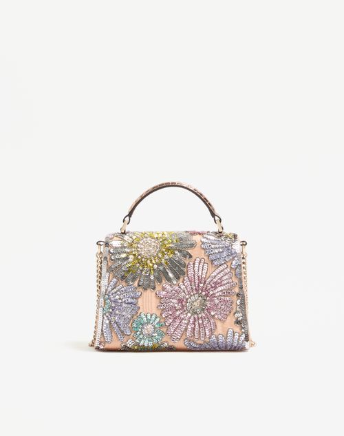 Valentino Garavani - Valentino Garavani Mini Vsling Embroidered Handbag With Jewel Logo - Multicolor - Woman - Top Handle Bags