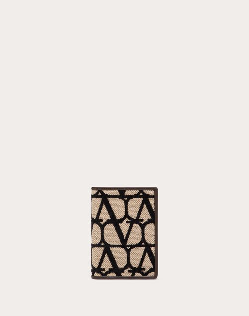 Valentino Garavani - Toile Iconographe Card Case With Leather Details - Beige/black - Man - Accessories