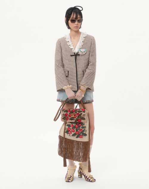 Valentino Garavani - Valentino Garavani Vain Soft Embroidered Small Shoulder Bag - Multicolour - Woman - Clutches