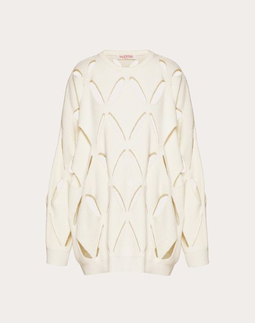 Valentino - Embroidered Wool Sweater - Ivory - Woman - Knitwear