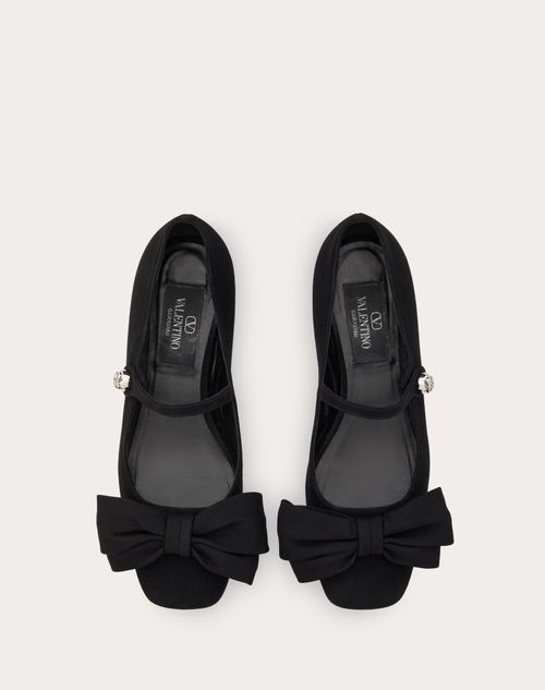 Valentino Garavani - Valentino Garavani Bowjane Mary-jane Ballerina In Crepe Fabric 20mm - Black - Woman - Woman View All