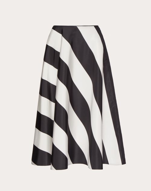 Valentino - Strhype Crepe Couture Midi Skirt - Ivory/black - Woman - Ready To Wear