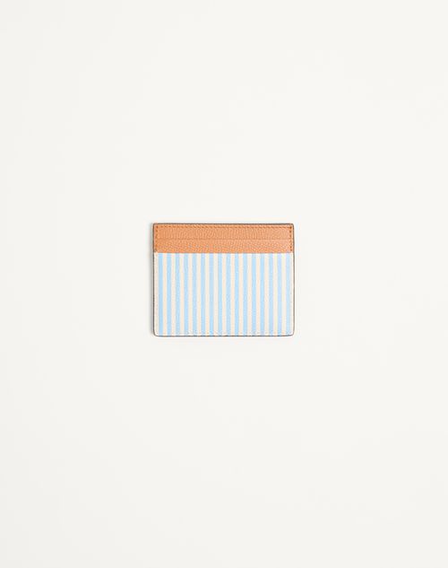 Valentino Garavani - Valentino Garavani Vlogo Signature Wallet In Grainy Calfskin With Le Chat De La Maison Print - Azure/ivory - Man - Wallets And Small Leather Goods
