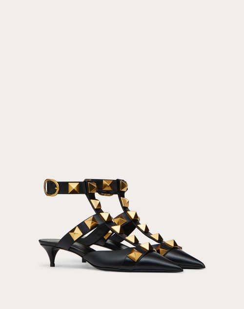 Valentino Garavani - ローマンスタッズ カーフスキン パンプス 40mm - ブラック - 女性 - Roman Stud Pumps/ballerinas - Shoes