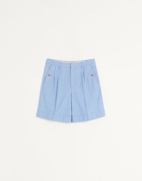 Valentino - Cuffed Denim Bermuda Shorts - Light Denim - Man - New Arrivals