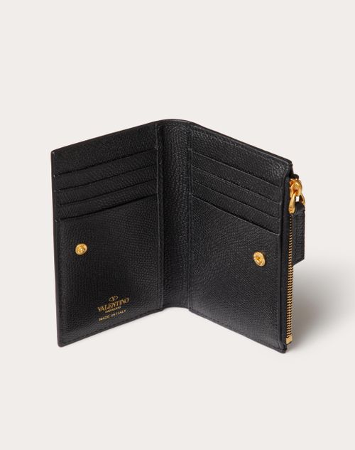 Vlogo Signature Grainy Calfskin Cardholder Wth Zipper for Vlogo Signature Grainy Calfskin Cardholder Wth Zipper for
