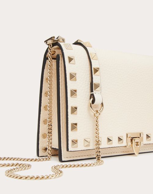 Rockstud Grainy Calfskin Chain Pouch by Valentino Garavani at