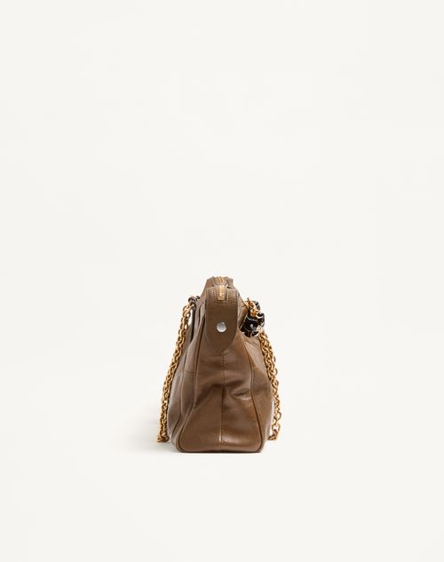 Valentino Garavani - Valentino Garavani Panthea Shoulder Bag In Nappa Leather With Chevron Pattern - Tundra - Woman - Shoulder Bags