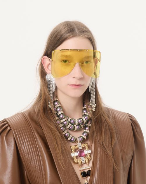 Valentino - Metal Mask Eyewear - Gold/yellow - Unisex - Eyewear