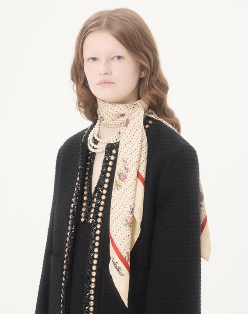 Valentino Garavani - Papier Floreal Silk Scarf - Butter - Woman - Soft Accessories