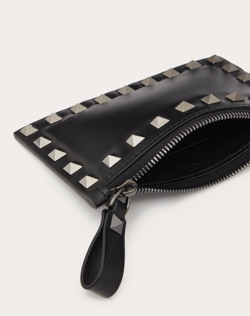 valentino garavani rockstud leather card holder
