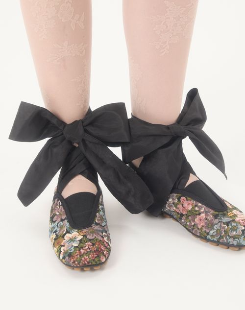 Valentino Garavani - Rythmika Ballerina In Après L'hiver Jacquard Fabric - Animal Print - Woman - Ballerinas
