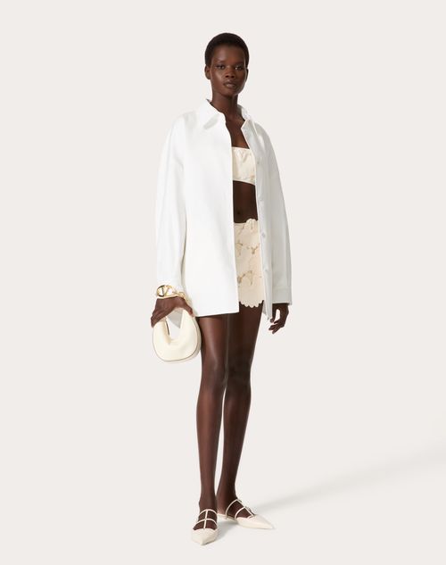Valentino - Jupe-short Brodée En Crêpe Couture - Ivoire - Femme - Jupes