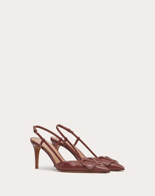 Valentino Garavani - Vlogo Signature Patent Leather Slingback Pump 80mm / 3.15 In. - Brown - Woman - Gifts For Her