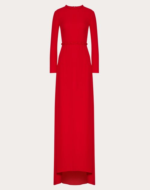 Valentino - Robe De Soirée En Double Georgette - Rouge - Femme - Robes