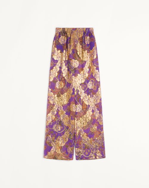 Valentino - Pants In Fil Coupe' Lame' Cachemire Apres L'hiver - Purple Orchid/multicolour - Woman - Ready To Wear