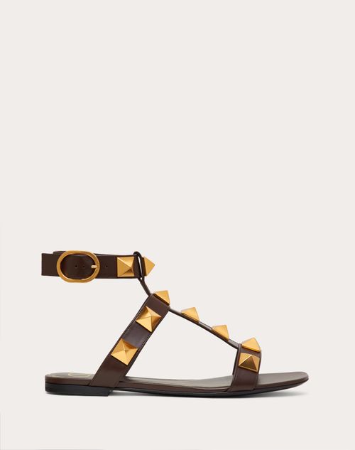 Valentino Garavani - Roman Stud Flat Calfskin Sandal - Fondant - Woman - Sandals