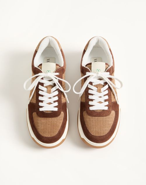 Valentino Garavani - Sparry Trainer In Split Leather - Brown/camel - Man - Trainers