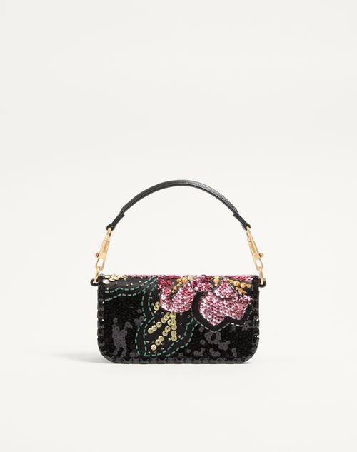 Valentino Garavani - Valentino Garavani Locò Small Embroidered Shoulder Bag - Multicolour - Woman - Shoulder Bags
