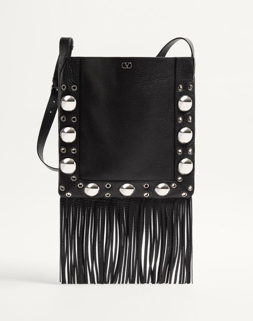VALENTINO 25FW ショルダーバッグ ブラック ブラウン Valentino Garavani 9to5 Smooth Calfskin Shoulder Bag for