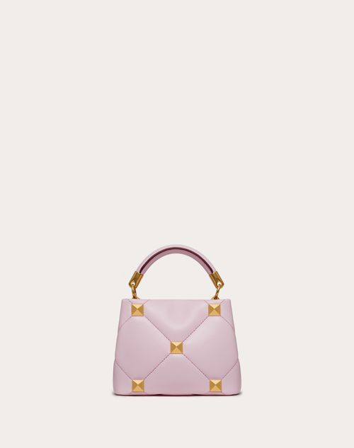 Mini Roman Stud The Handle Bag In Nappa for Woman in Pink Borealis Mini Roman Stud The Handle Bag In Nappa for Woman in Pink Borealis