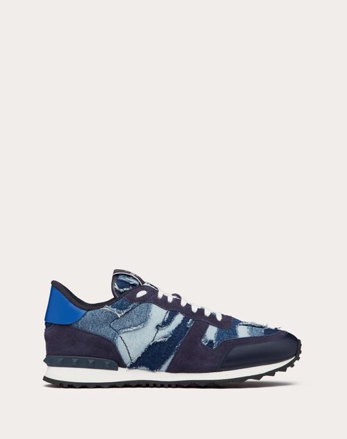Valentino Garavani - Rockrunner Camouflage Denim Sneaker - Denim/blue - Man - Rockrunner - M Shoes