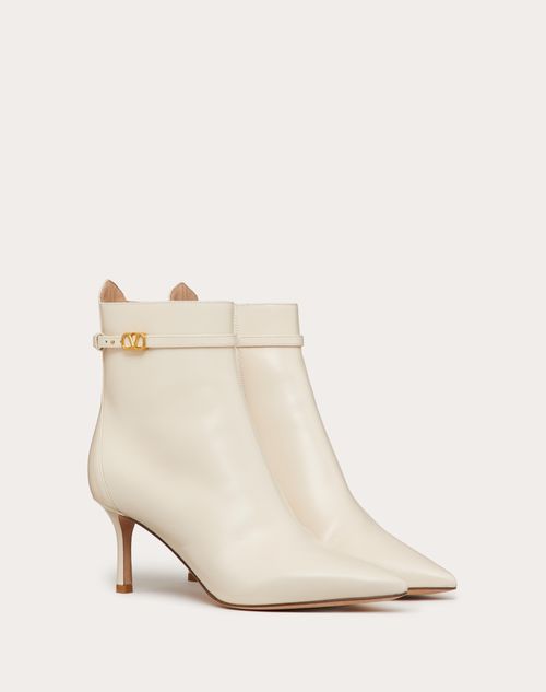 Valentino Garavani - Valentino Garavani Tan-go Ankle Boot In Calfskin Leather 70 Mm - Light Ivory - Woman - Boots