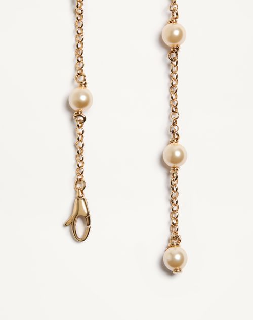 Valentino Garavani - Ovalette Bracelet In Metal, Pearls And Swarovski® Crystals - Gold - Woman - Jewellery