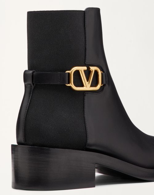 Bottines Vlogo Signature En Veau. Talon 30 mm pour Femme en Noir Valentino FR