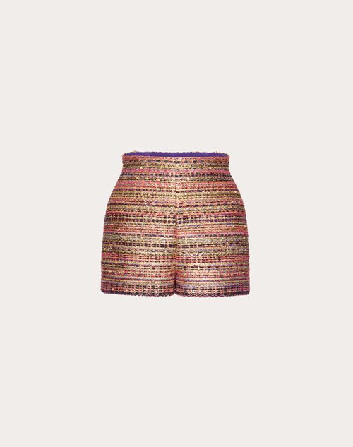 Valentino - Tweed Party Shorts - Purple/fuchsia/gold - Woman - Pants And Shorts