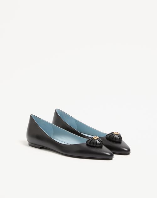 Valentino Garavani - Coeur Royal Kidskin Ballerina - Black - Woman - Woman Sale