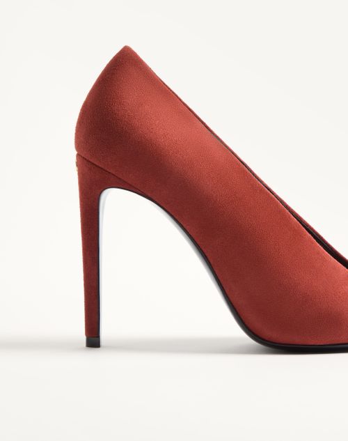 Valentino Garavani - Décolleté Révélé In Camoscio 105mm - Ruggine/nero - Donna - Décolleté E Slingbacks