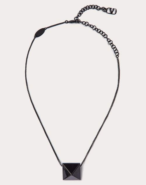 Valentino Garavani - Metal Rockstud Necklace - Black - Man - Necklaces