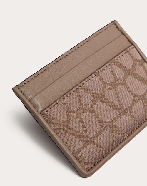 Valentino Garavani - Toile Iconographe Card Holder In Technical Fabric With Leather Details - Clay - Man - Accessories