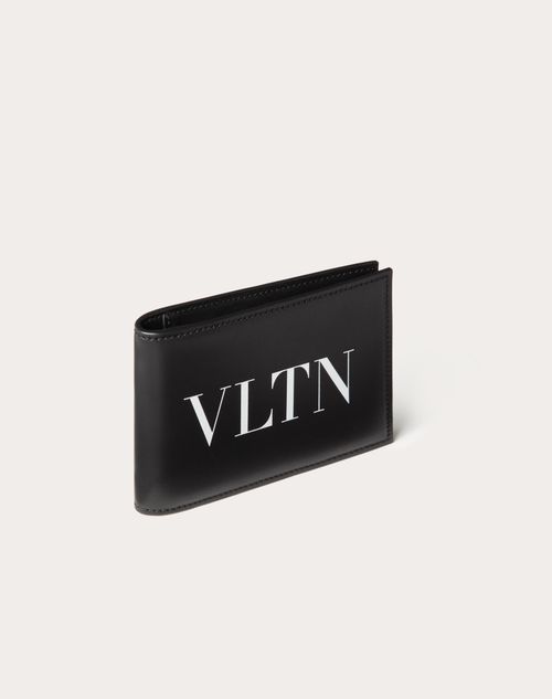 Vltn Calfskin Wallet for Man in Black Valentino RO