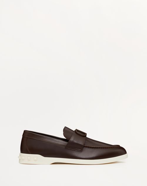 Valentino Garavani - Leisure Flows Calfskin Loafer - Fondant - Man - Loafers And Driver