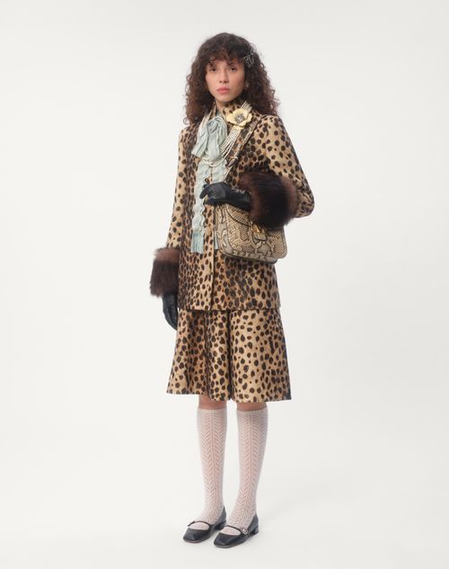 Valentino - Wool Cloth Skirt In Jaguar Spots Print - Animal Print - Woman - New Arrivals