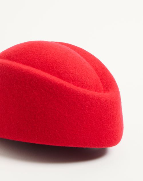 Valentino Garavani - Vlogo Signature Merino Wool Hat - Red - Man - Hats And Gloves