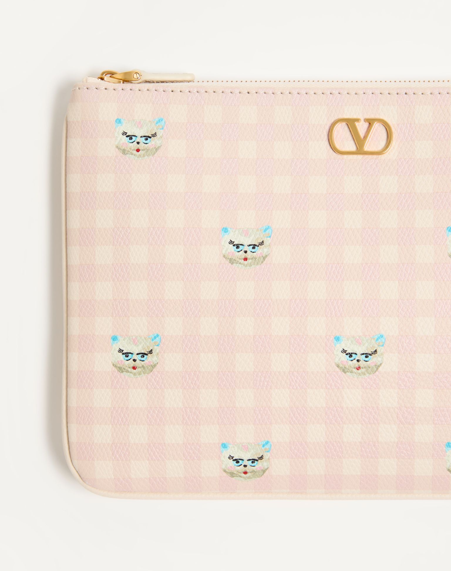 발렌티노 브이로고 시그니처 그레이니 카프스킨 르 샤 드 라 메종 클러치 8W2P0AK4JVH_9PK