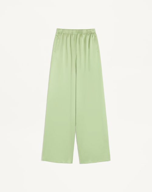 Valentino - Double Duchesse Trousers - Dirty Sage - Woman - Trousers And Shorts