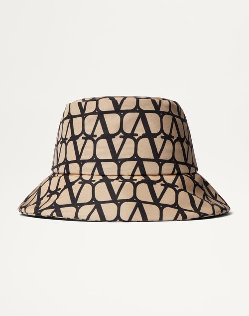Valentino Garavani - Toile Iconographe Faille Bucket Hat - Beige/black - Woman - Hats And Gloves