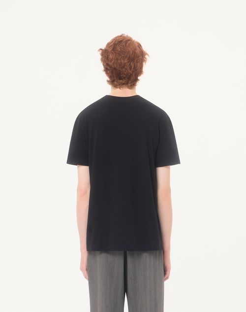 Valentino - Valentino Cotton Jersey T-shirt With Vlogo Signature Label - Black - Man - T-shirts And Sweatshirts