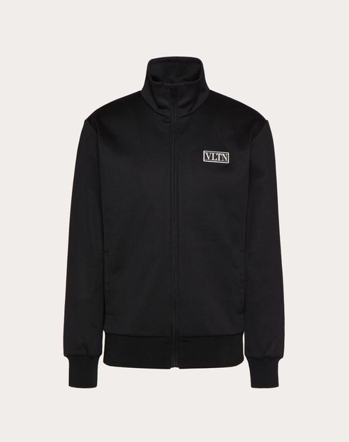 Valentino - Vltn Tag Technical Cotton Sweatshirt - Black - Man - Tshirts And Sweatshirts