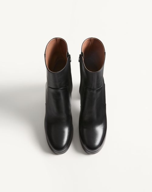 Valentino Garavani - Fawcette Platform Ankle Boot In Calfskin 90mm - Black - Woman - Boots